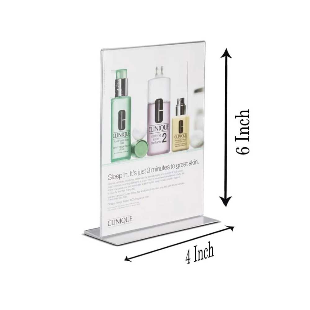 T Shape Acrylic Sign Holder Double Side - Image 2