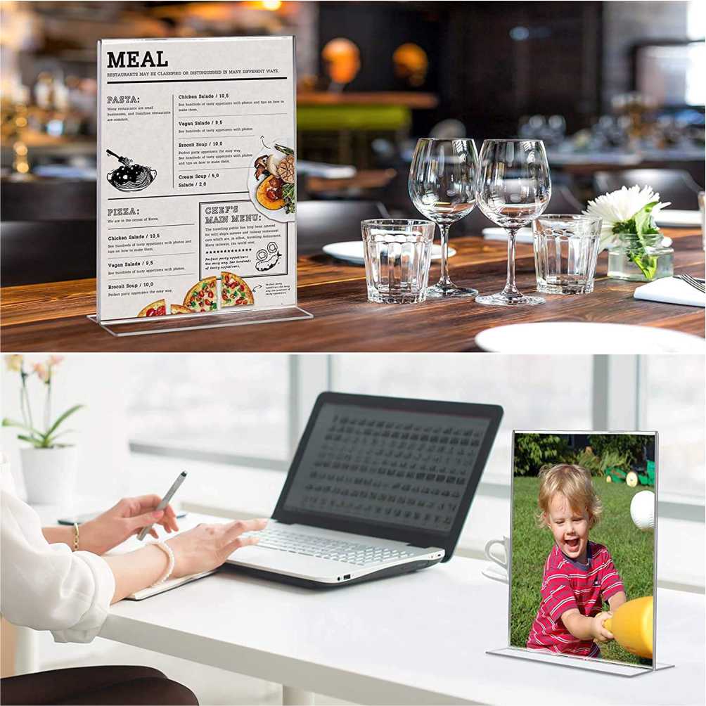 T Shape Acrylic Sign Holder Double Side - Image 4