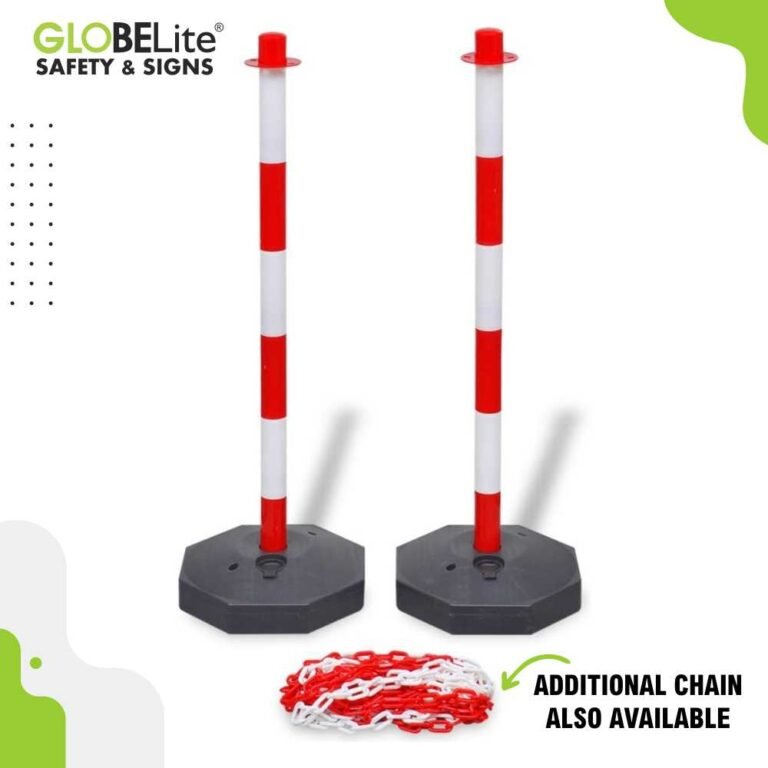 Chain Post Stand Bollard PVC Red White – Modular & Water Fillable ...