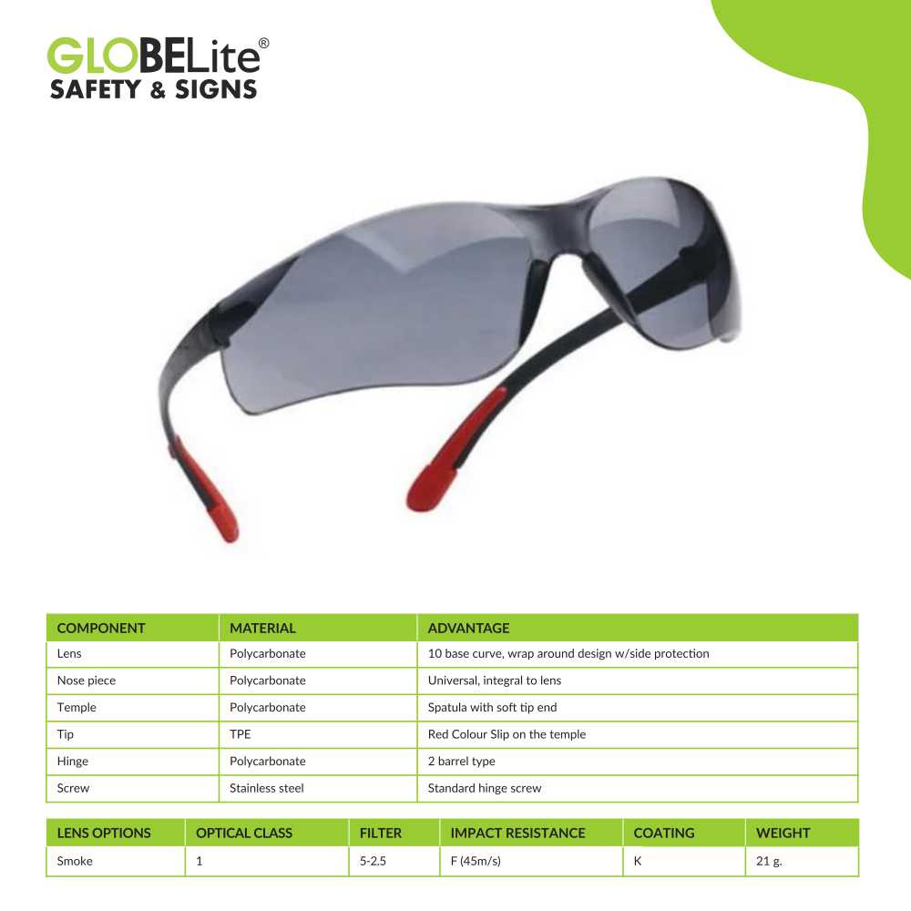 UD-91 Smoke Lens Safety Glasses – Premium UV-Protective Eyewear for Industrial Outdoor Use - Image 3
