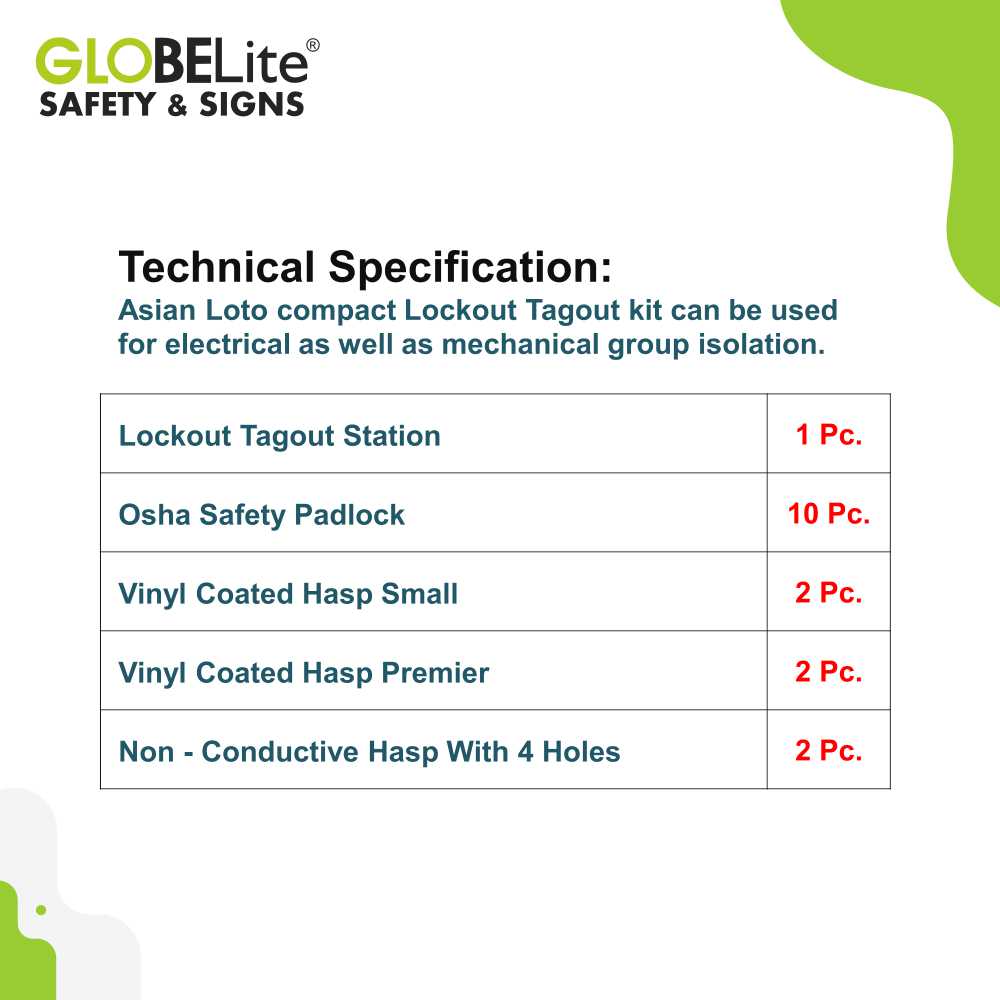 Asian LOTO Lockout Tagout Kit with Station (10 OSHA Locks) – Complete Energy Isolation Solution - Image 2